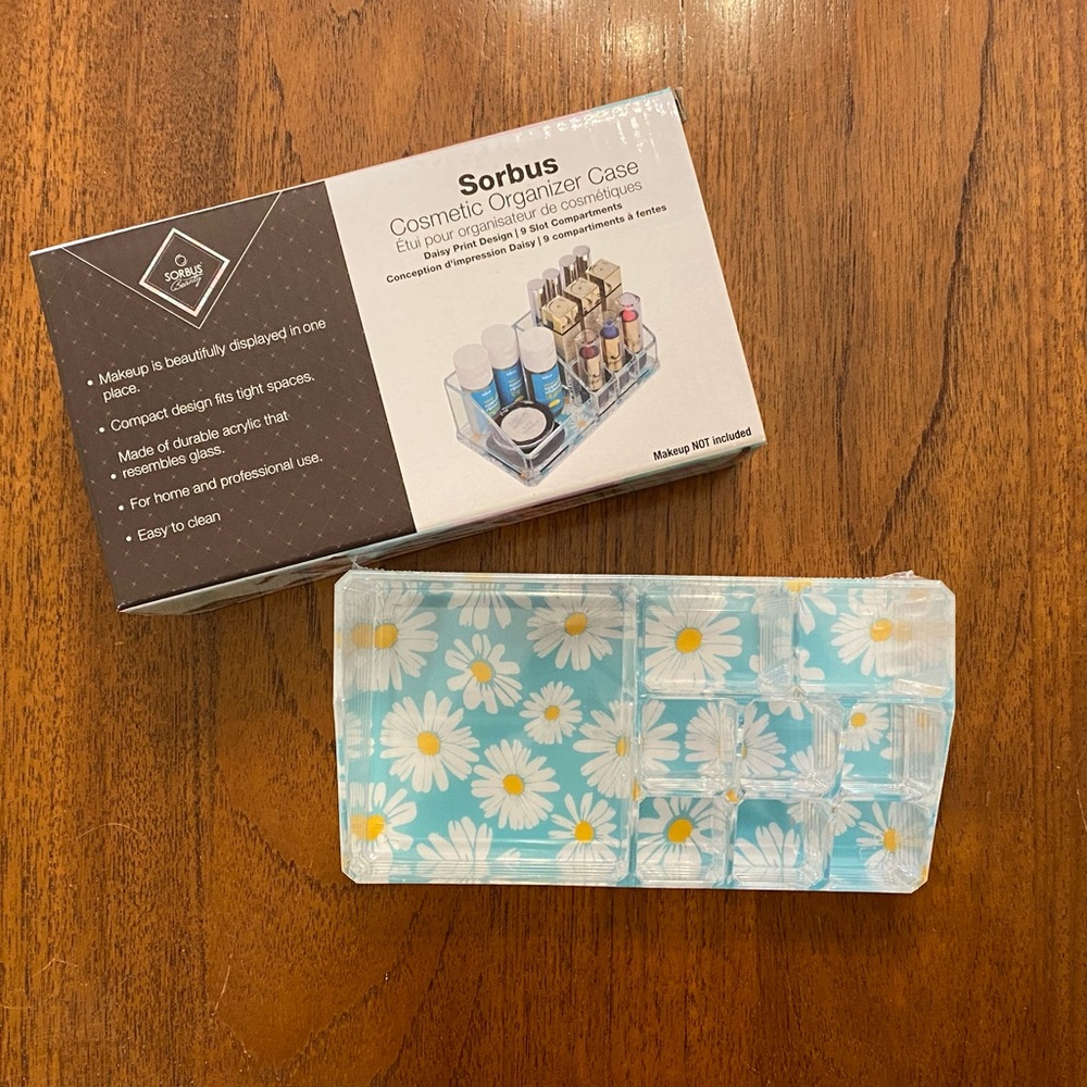 Sorbus Mini Organizer With 9 Slots, Daisy Print